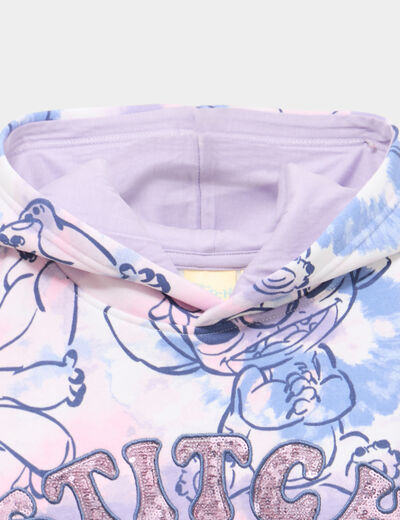 Sweat hoodie &agrave; sequins Stitch multicolore fille
