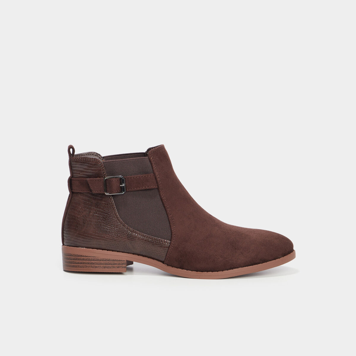 Bottines chelsea avec boucles marron foncé femme