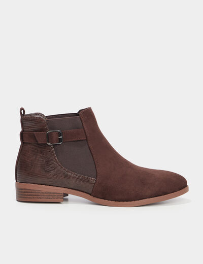Bottines chelsea avec boucles marron foncé femme