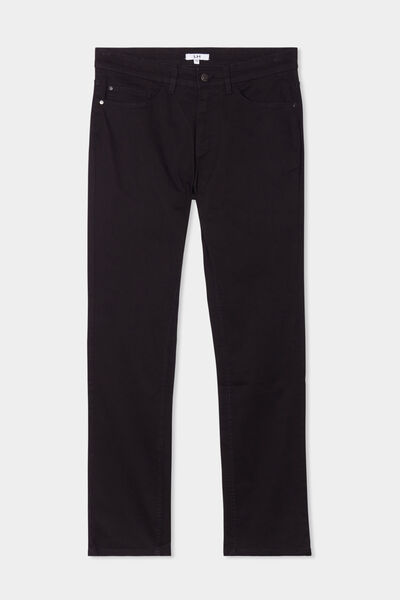 Pantalon droit en coton stretch noir homme