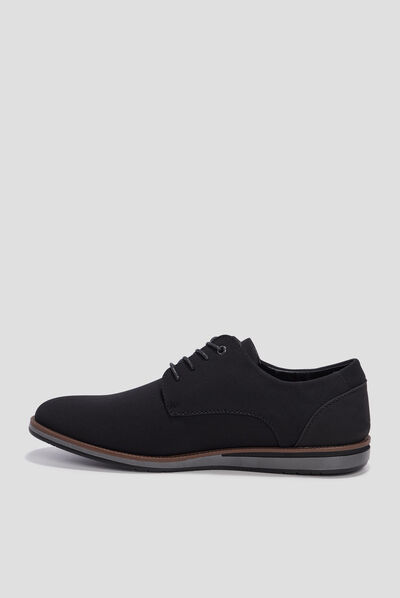 Derbies plates à lacets noir homme