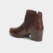 Boots confort en cuir marron femme