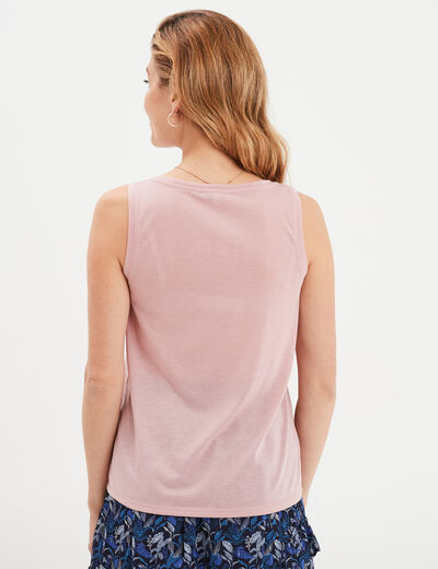 Débardeur col en V mauve femme