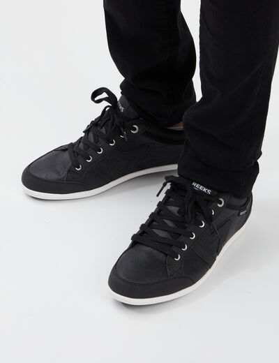 Tennis basses à lacets noir homme