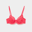 Soutien-gorge embo&icirc;tant dentelle rouge corail femme