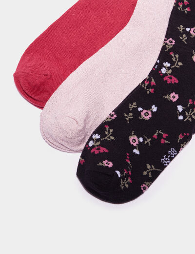 Lot 3 collants opaques coton multicolore fille