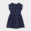 Robe courte droite sans manches cintr&eacute;e bleu marine fille