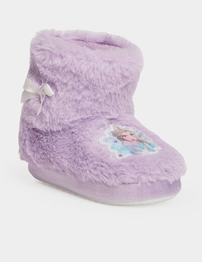Chaussons bottines Reine des neiges mauve fille