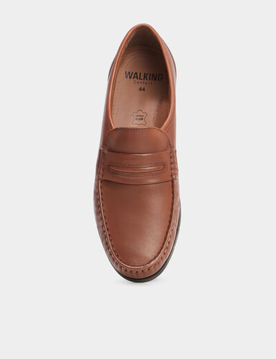 Mocassins en cuir marron clair homme