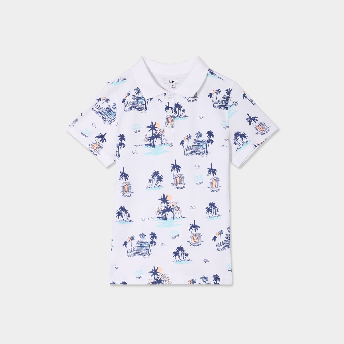 Polo manches courtes blanc garçon