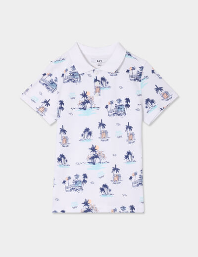 Polo manches courtes blanc garçon