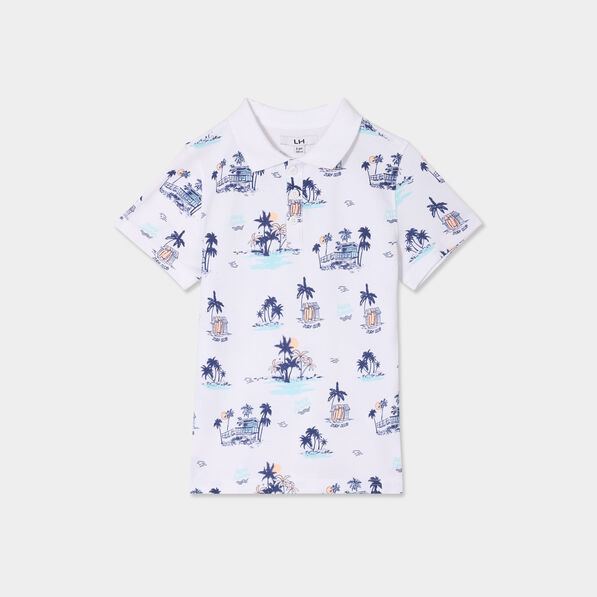 Polo manches courtes blanc garçon