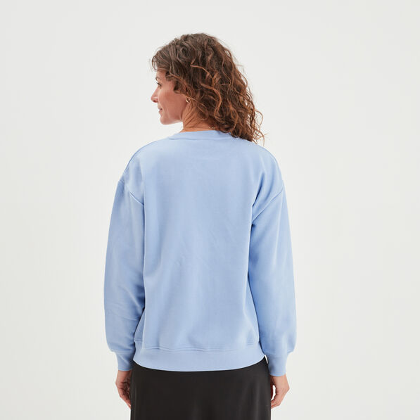 Sweat molleton avec col rond bleu clair femme