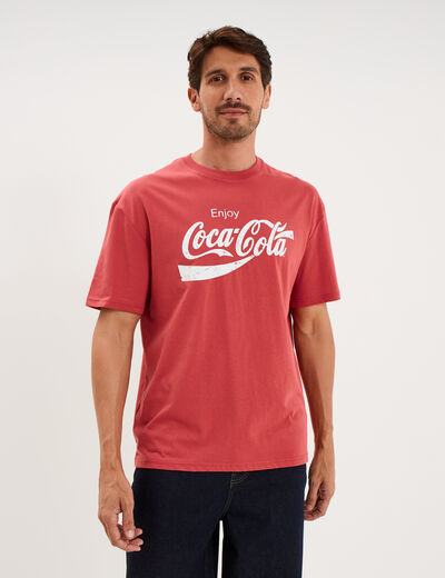 T-shirt manches courtes coton Coca-Cola rouge homme