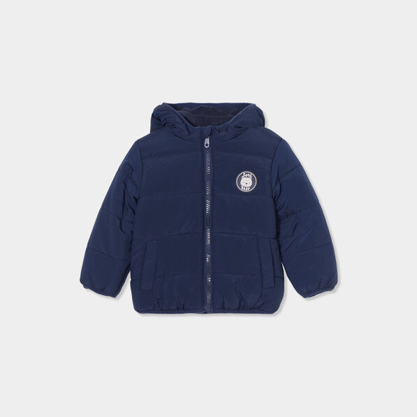 Doudoune doublure polaire à capuche bleu marine bébé garçon