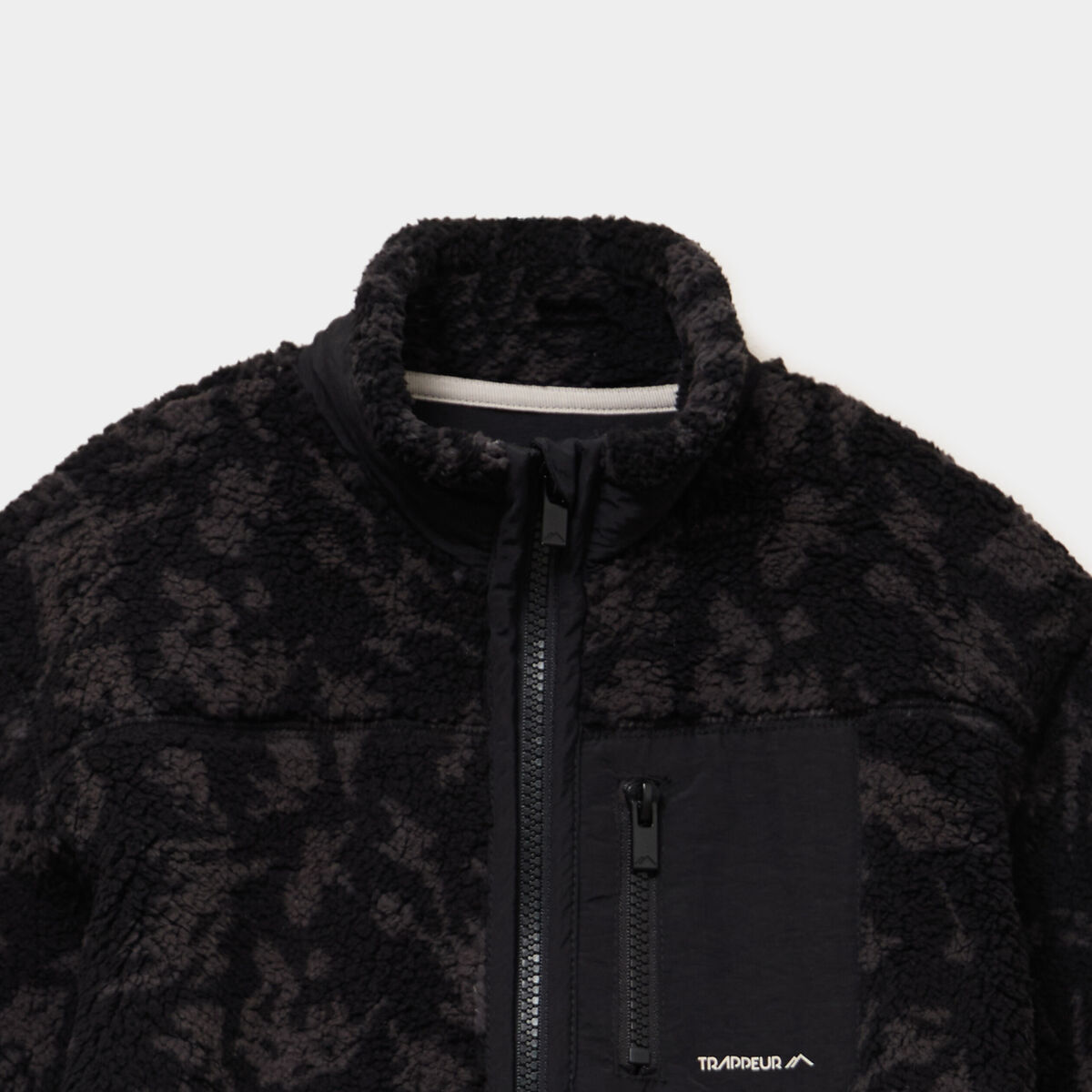 Gilet polaire zipp&eacute; col montant noir gar&ccedil;on