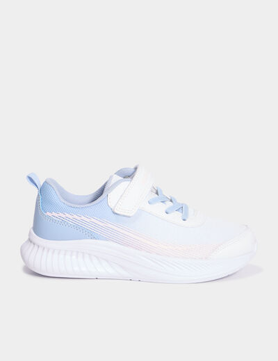 Baskets running à scratchs blanc fille