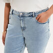 Jeans mom cropped taille haute denim double stone femme grande taille