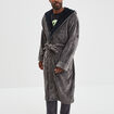 Peignoir long col châle gris foncé homme