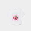 T-shirt avec manches courtes droit coton blanc femme grande taille