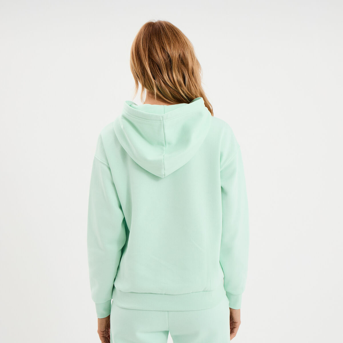 Sweat hoodie molleton &agrave; capuche vert clair femme
