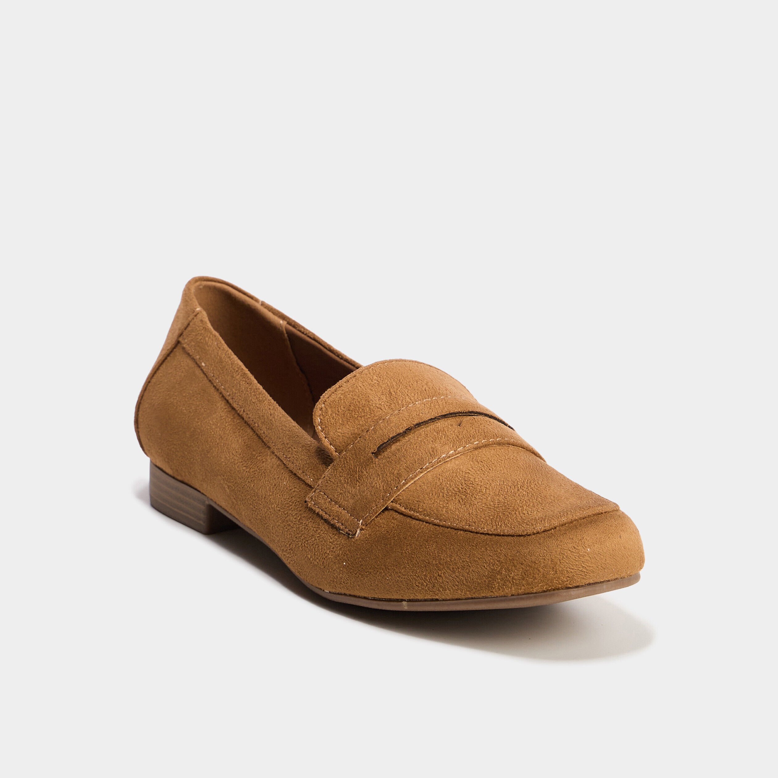 Mocassins effet suédine marron femme LH