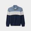 Pull col ch&acirc;le manches longues coton bleu marine gar&ccedil;on