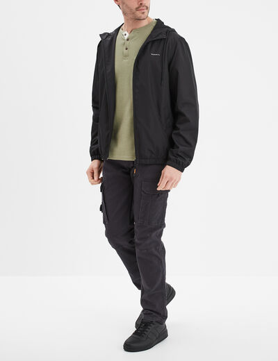 Veste à capuche zippée Trappeur noir homme