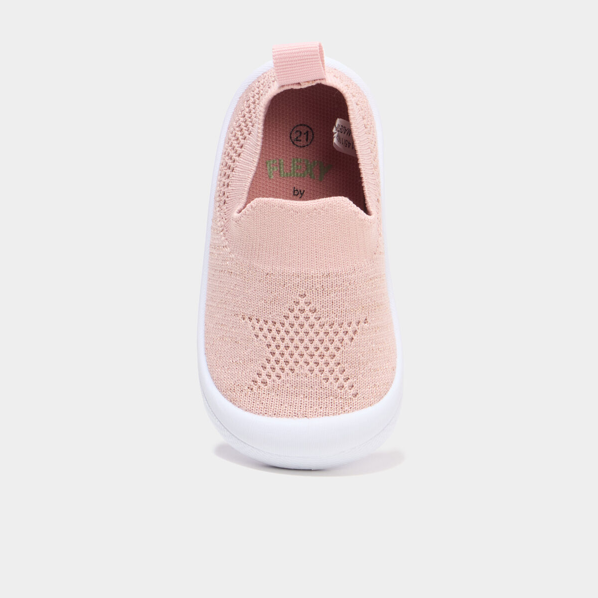 Tennis semelle souple bout renforc&eacute; rose b&eacute;b&eacute; fille