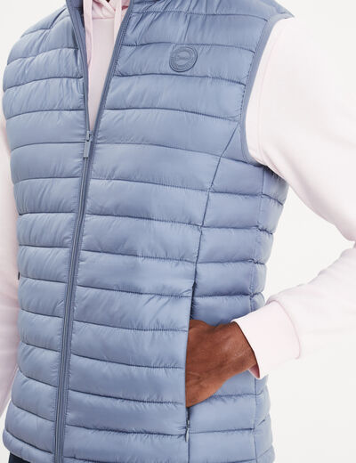 Doudoune légère déperlante sans manches bleu gris homme