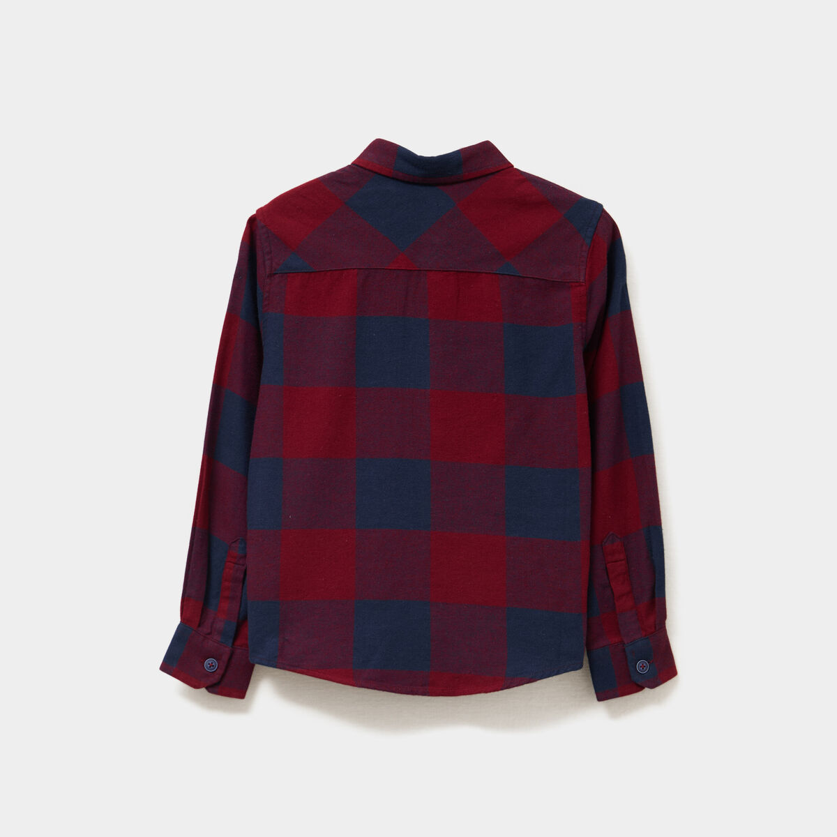 Chemise 1 poche manches longues coton bordeaux garçon