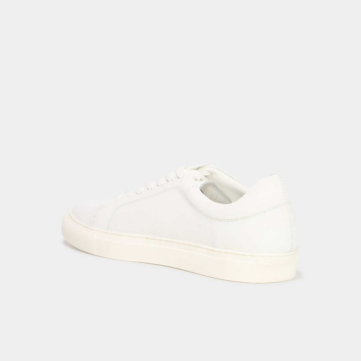Tennis basses en cuir blanc homme
