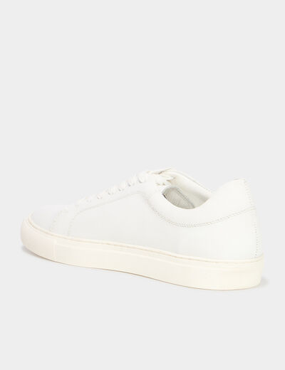 Tennis basses en cuir blanc homme