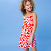 Robe avec bretelles courte orange fille