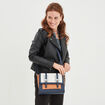 Sac cartable en bandoulière bleu marine femme