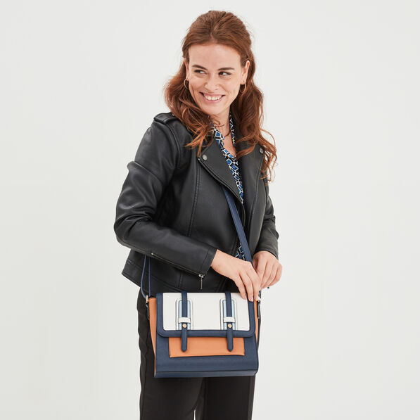 sac cartable en bandouliere bleu marine femme Sac cartable en bandoulière bleu marine femme