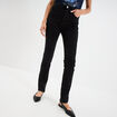 Jeans slim taille haute denim noir femme