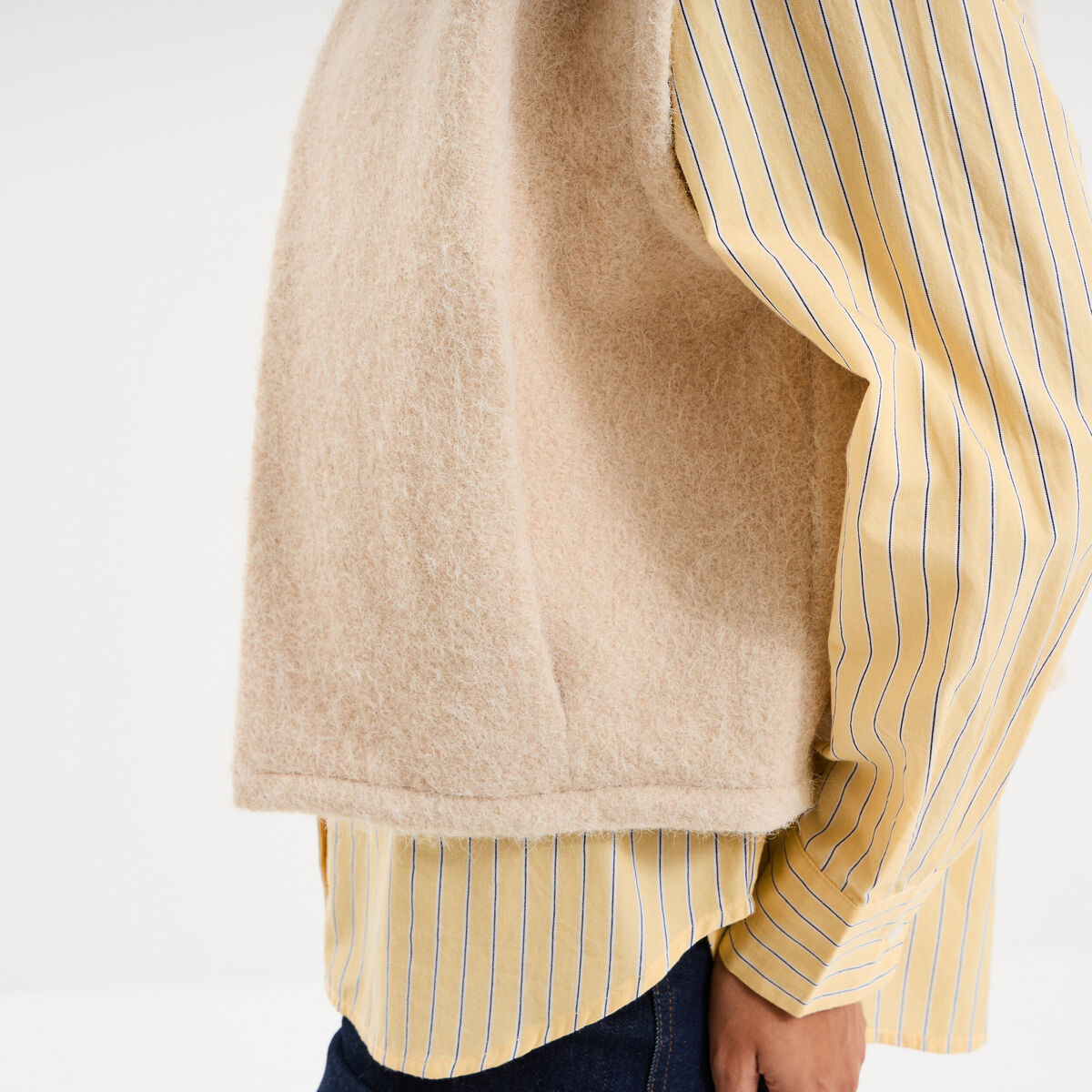 Veste sans manches sable femme