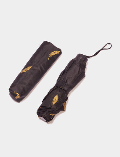 Parapluie rétractable pliant noir mixte