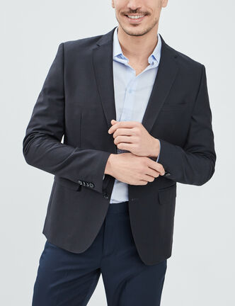 Veste ajustée boutonnée bleu homme