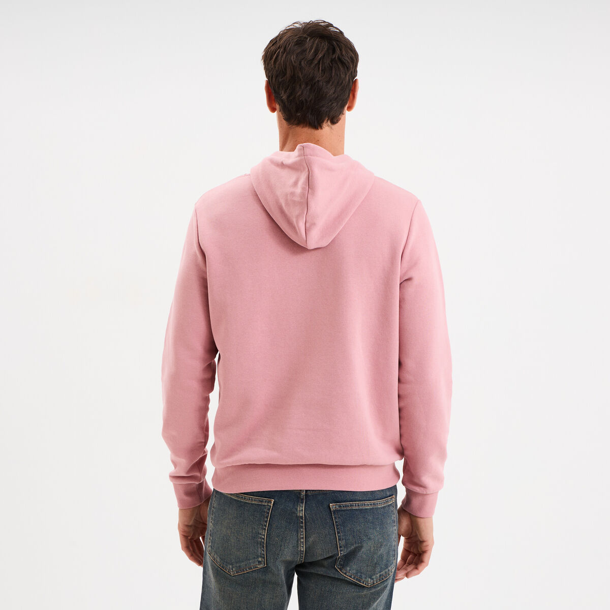 Sweat molleton à capuche hoodie vieux rose homme
