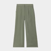 Pantalon large fluide taille élastiquée vert kaki femme