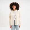Veste surchemise oversize en jean coton creme femme
