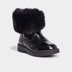 Bottines vernies fausse fourrure noir fille
