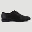Derbies plates en cuir noir femme