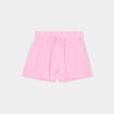 Short taille élastiquée gaze de coton rose vif femme