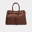 Sac &agrave; main rectangulaire effet su&eacute;dine marron fonc&eacute; femme