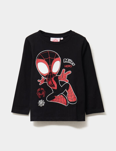 T-shirt manches longues Spider-Man Miles noir garçon