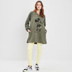 Sweat long Mickey vert kaki femme