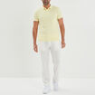Pantalon chino droit lin m&eacute;lang&eacute; blanc homme